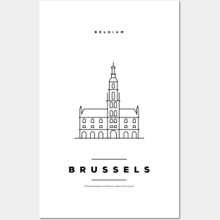 Brussels Minimal Black Line Design Posters and Art